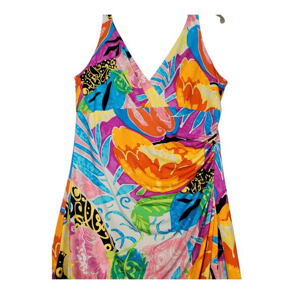 Lauren Ralph Lauren Dress‎ Tropical Multicolor Sleeveless Women's Size 12 - Picture 3 of 15